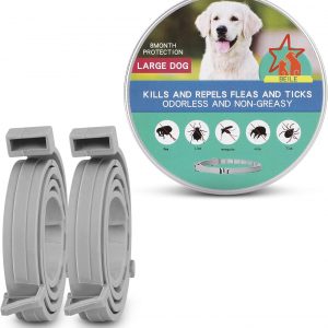 MONTAUR FLEA AND TICK TREATMENT COLLAR FOR MEDIUM AND LARGE DOGS WATERPROOF ADJUSTABLE 2 PACKS